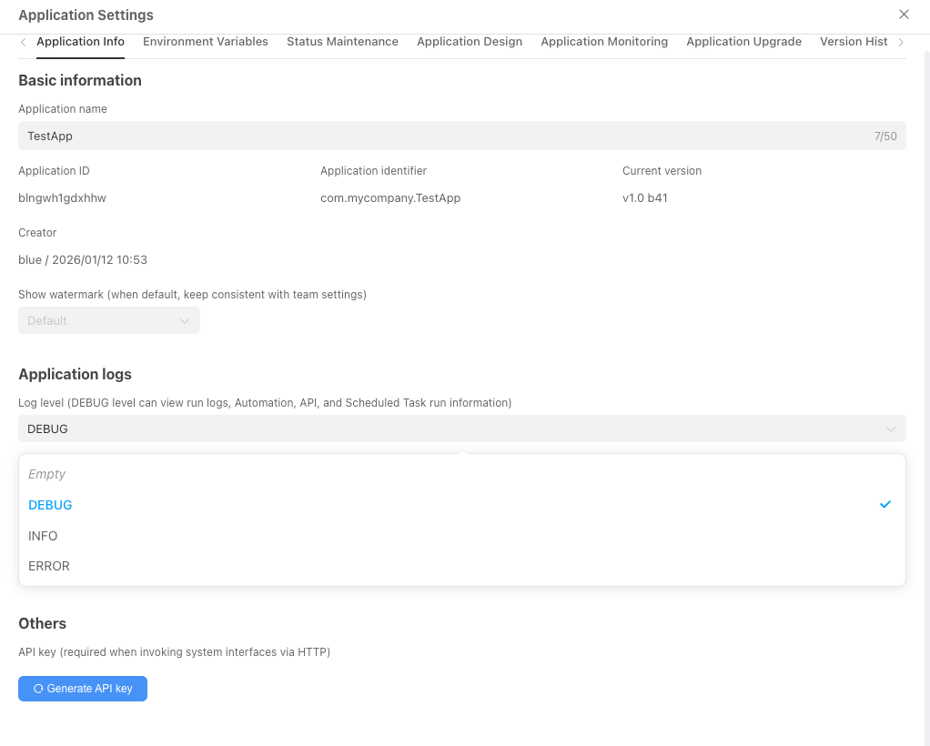 Application Logs