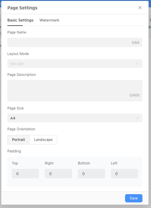 Page Settings